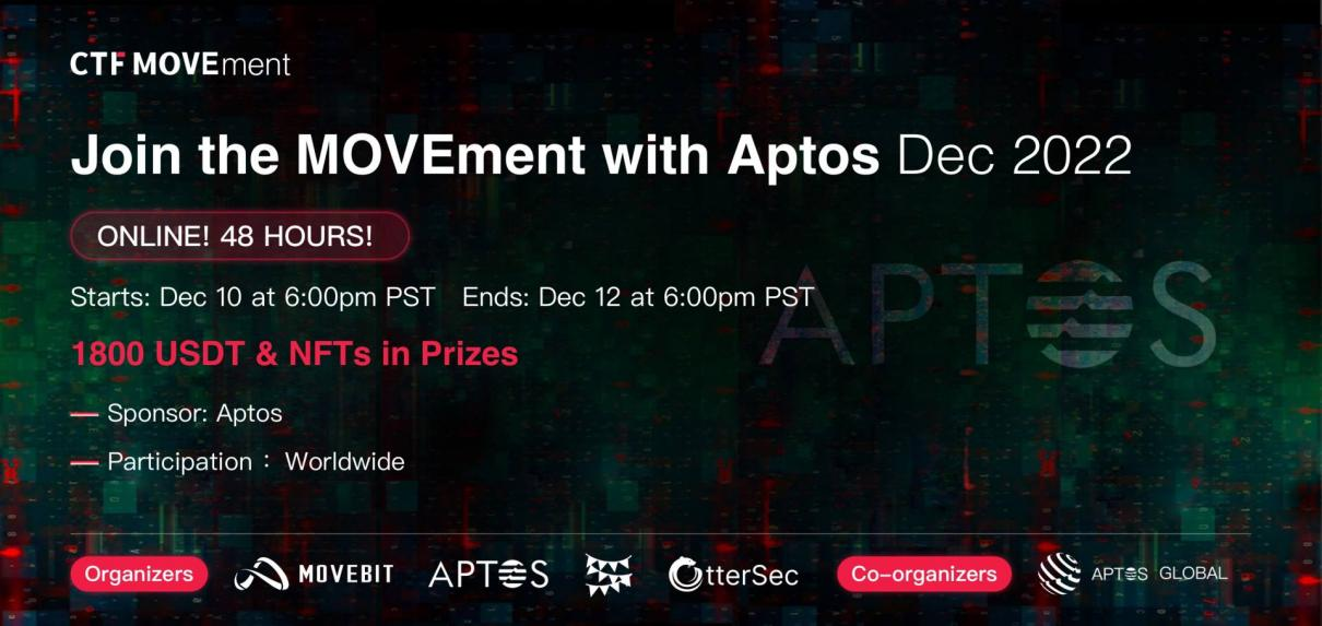 MoveBit与Aptos共同推出CTF MOVEment 安全竞赛