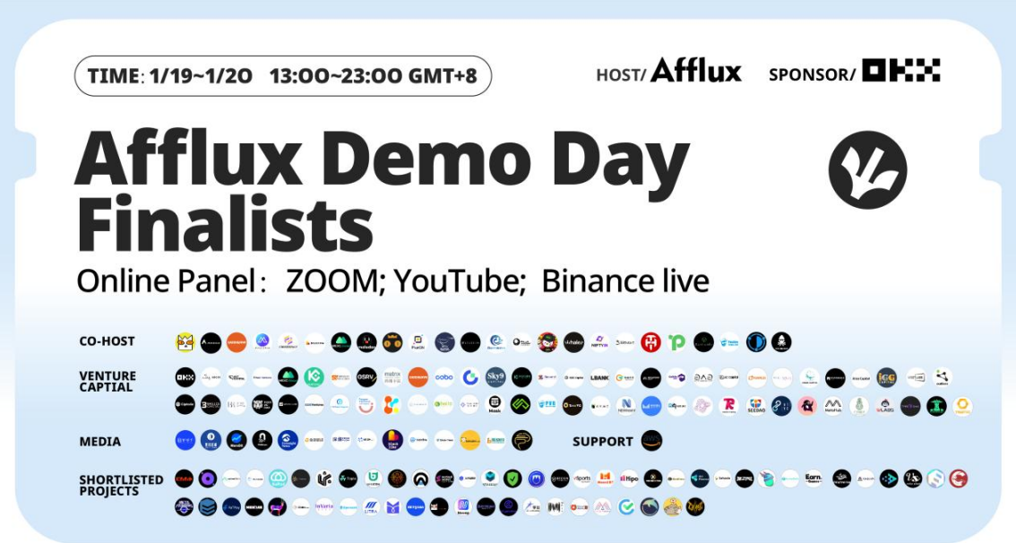 AFFLUX 即将举办首届Demo Day：汇聚各大赛道近百个Web3早期项目