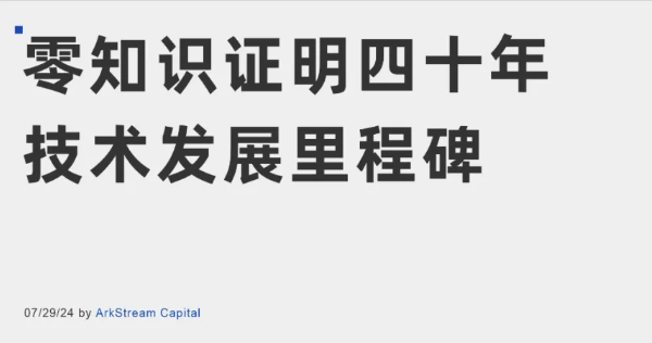 ArkStream Capital：零知识证明四十年技术发展里程碑