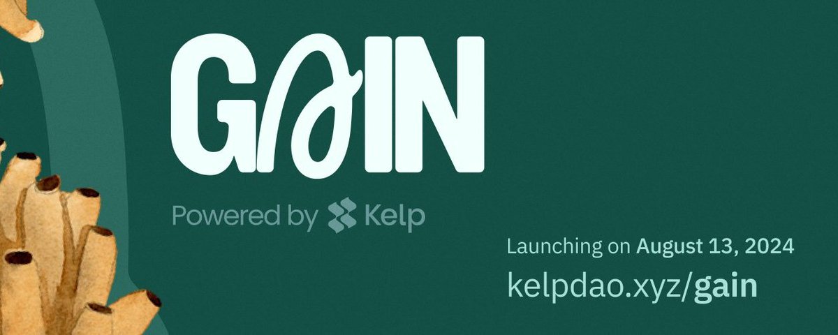 Kelp DAO 推出  Gain powered by Kelp，一键参与多个 L2 及 DeFi 获得多样化收益