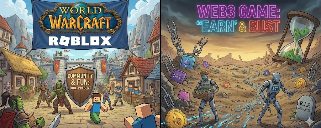 Why Did Gold-Farming Studios Keep World of Warcraft Alive—Yet “Killed” All Web3 Games?