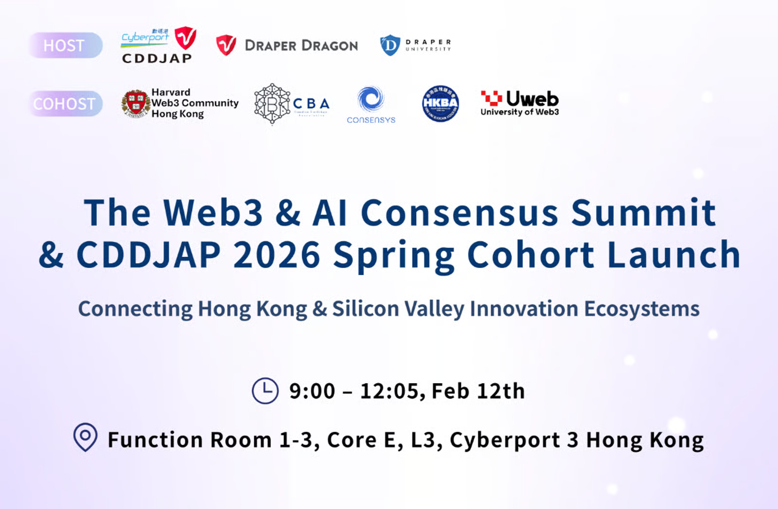 Web3 and Artificial Intelligence Consensus Summit & CDDJAP 2026 Spring Program Launch — Connecting the Innovation Ecosystems of Hong Kong and Silicon Valley