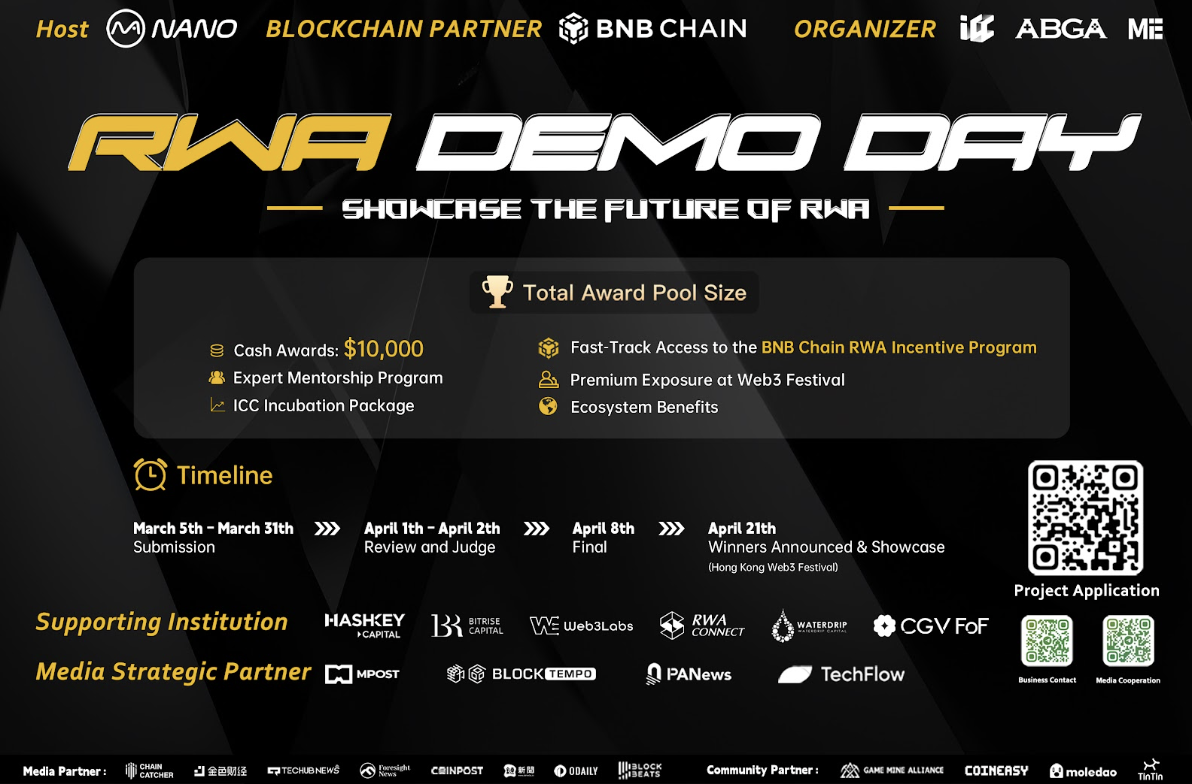 「RWA Demo Day」路演竞赛全球项目招募正式启动