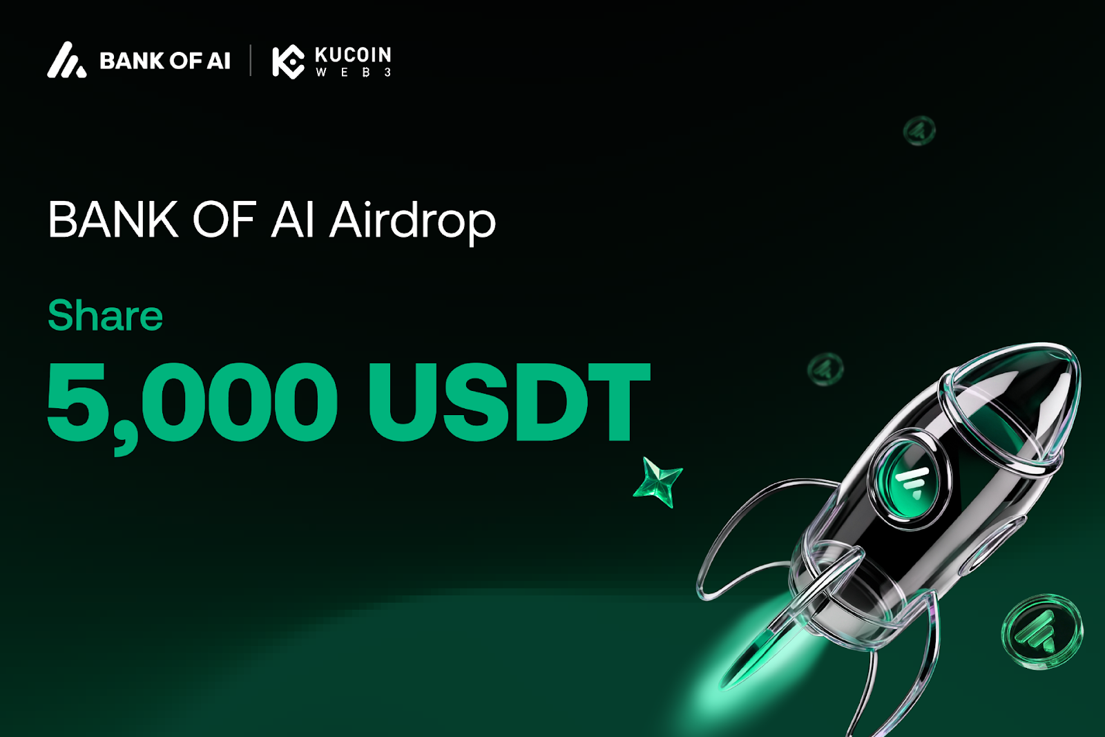 Bank of AI 联合 KuCoin Web3 钱包开启空投：领10万积分瓜分 5,000 USDT，解锁 AI Agent 新基建