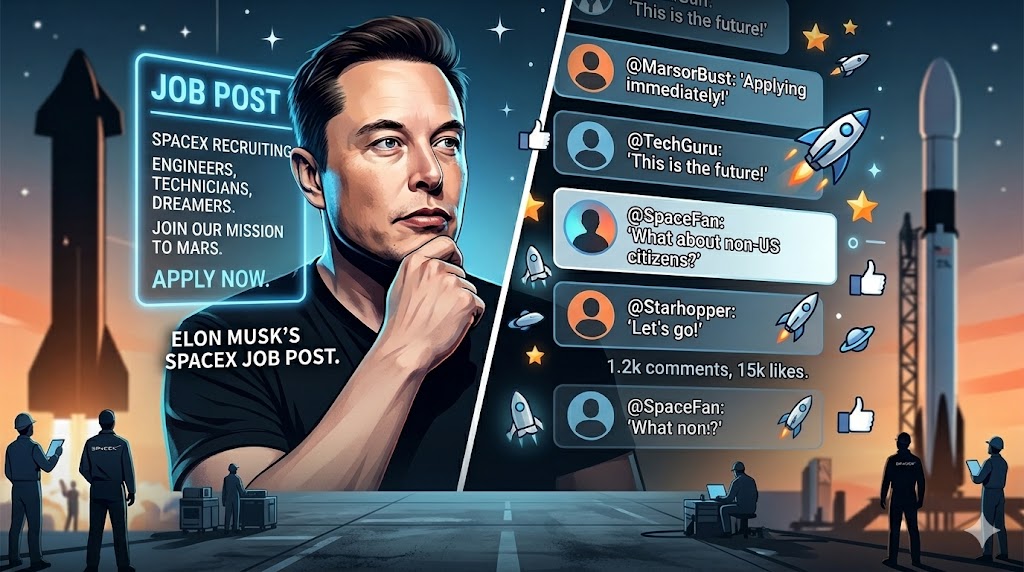 马斯克给 SpaceX 发招聘贴,看完评论区我悟了