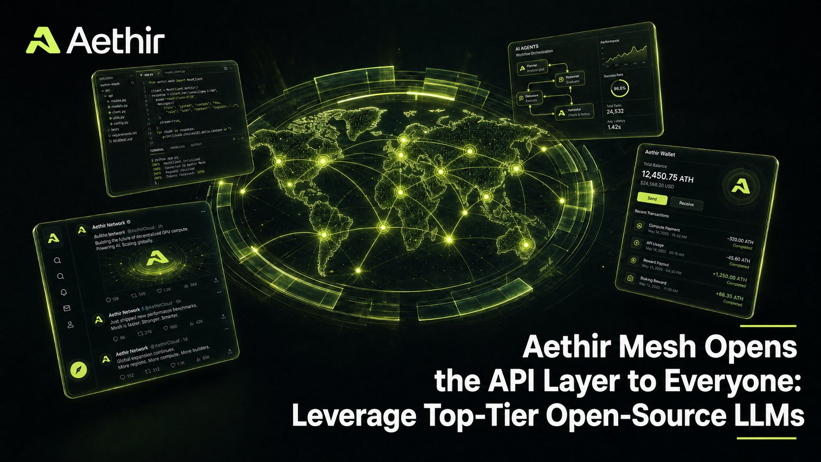 Aethir Mesh 正式开放：自有算力直供推理，11 款顶级开源模型统一 API 接入