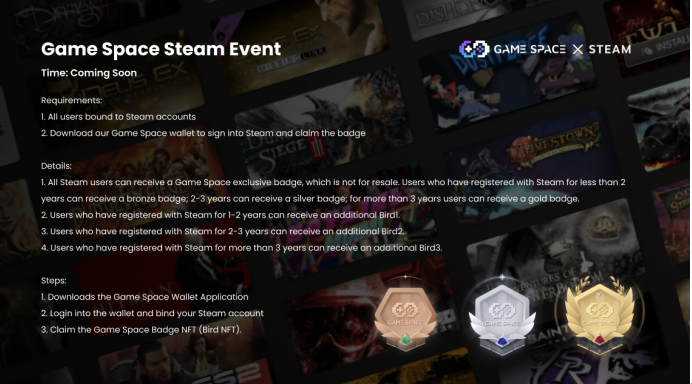 Game Space开启面向Steam 玩家的NFT 空投，12小时超万人参与