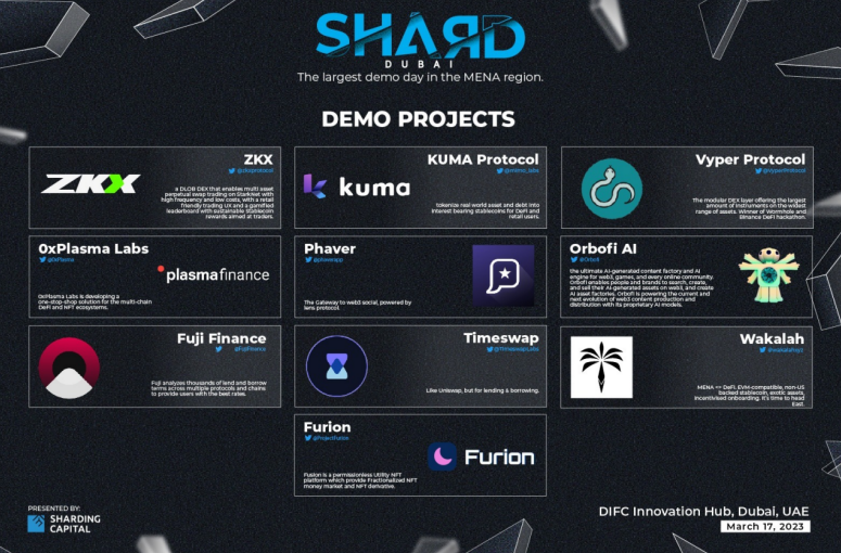 Shard Dubai线下Demo Day入选项目速览