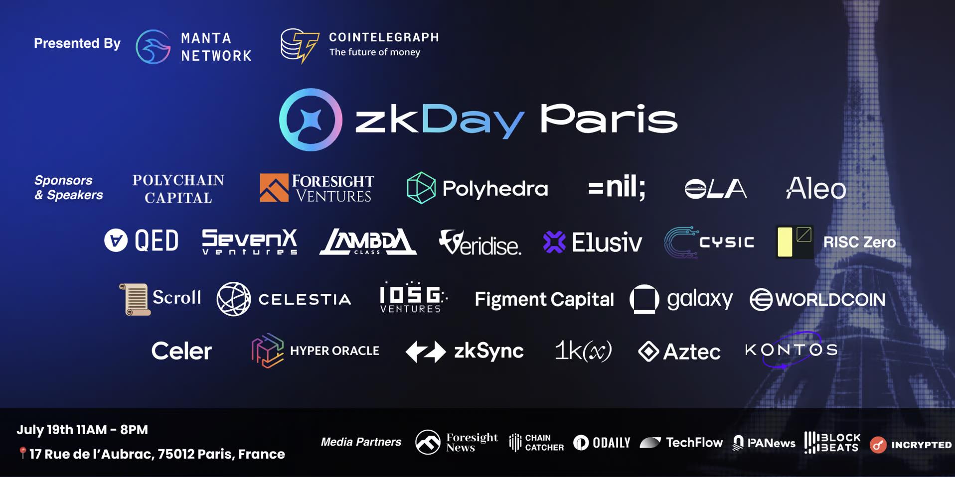 Manta NetworkおよびCointelegraphによるzkDay Paris