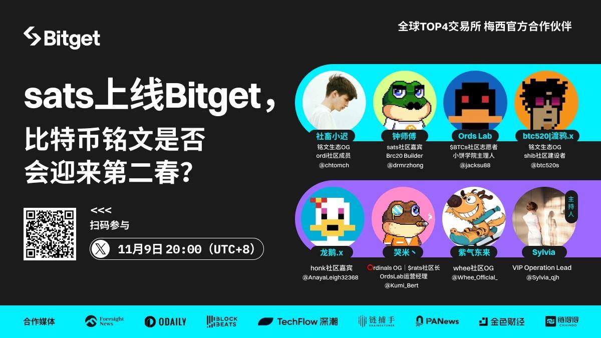 sats 上线 Bitget,比特币铭文是否会迎来第二春?