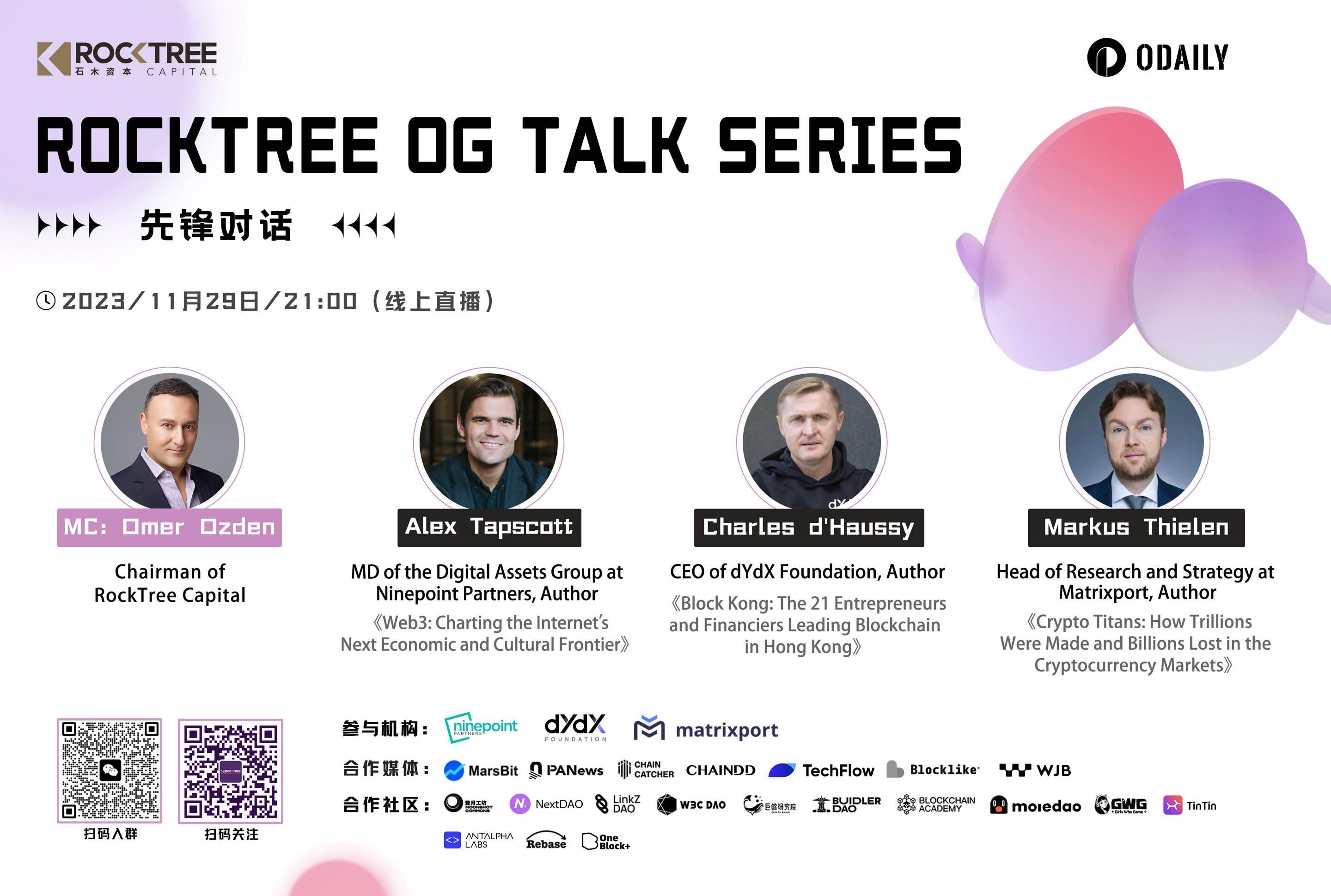 RockTree OG Talk Series:BTC生态发展、减半市场趋势,焦点背后又有哪些机遇?