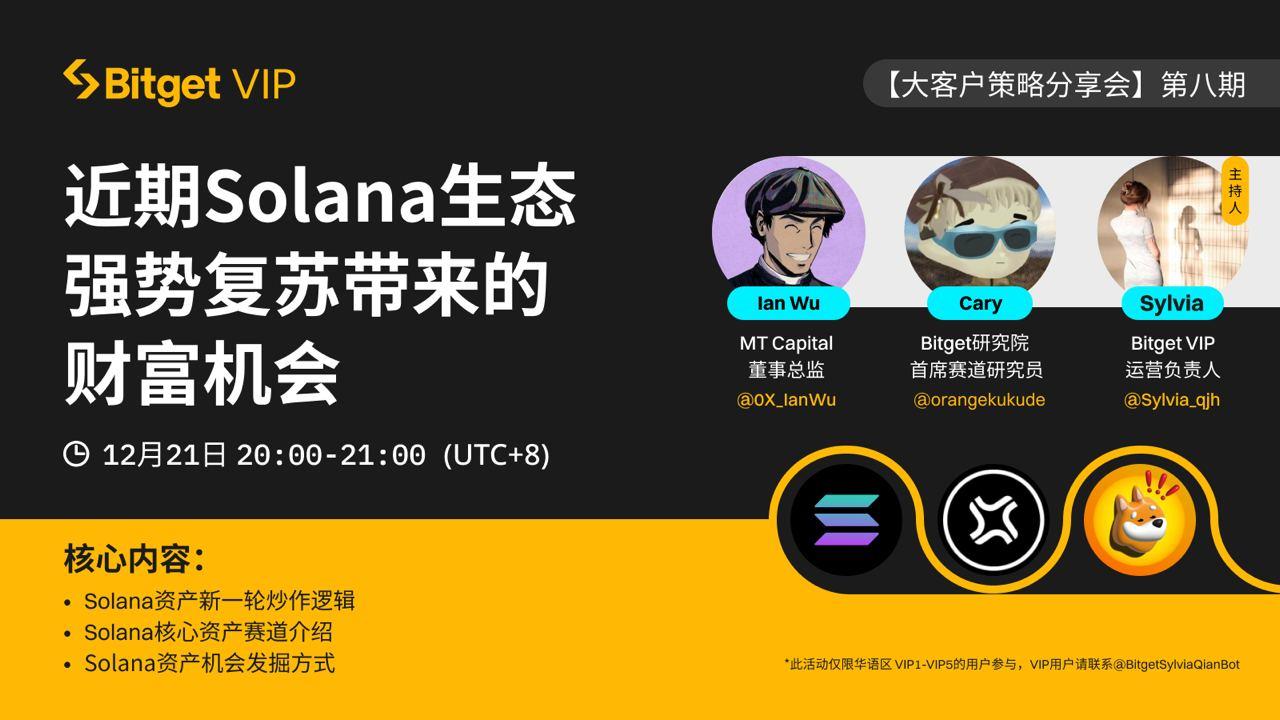 Bitget VIP Private Event Issue 8: Wealth Opportunities from Solana's Recent Ecosystem Recovery