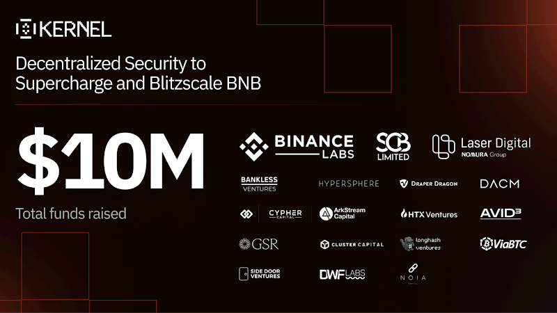 再質押協議 Kernel 獲得 Binance Labs 投資,累計融資金融達 1000 萬美元