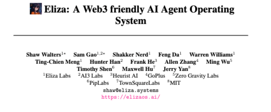 Interpreting Eliza Technical White Paper: A Web3-friendly AI Agent Operating System