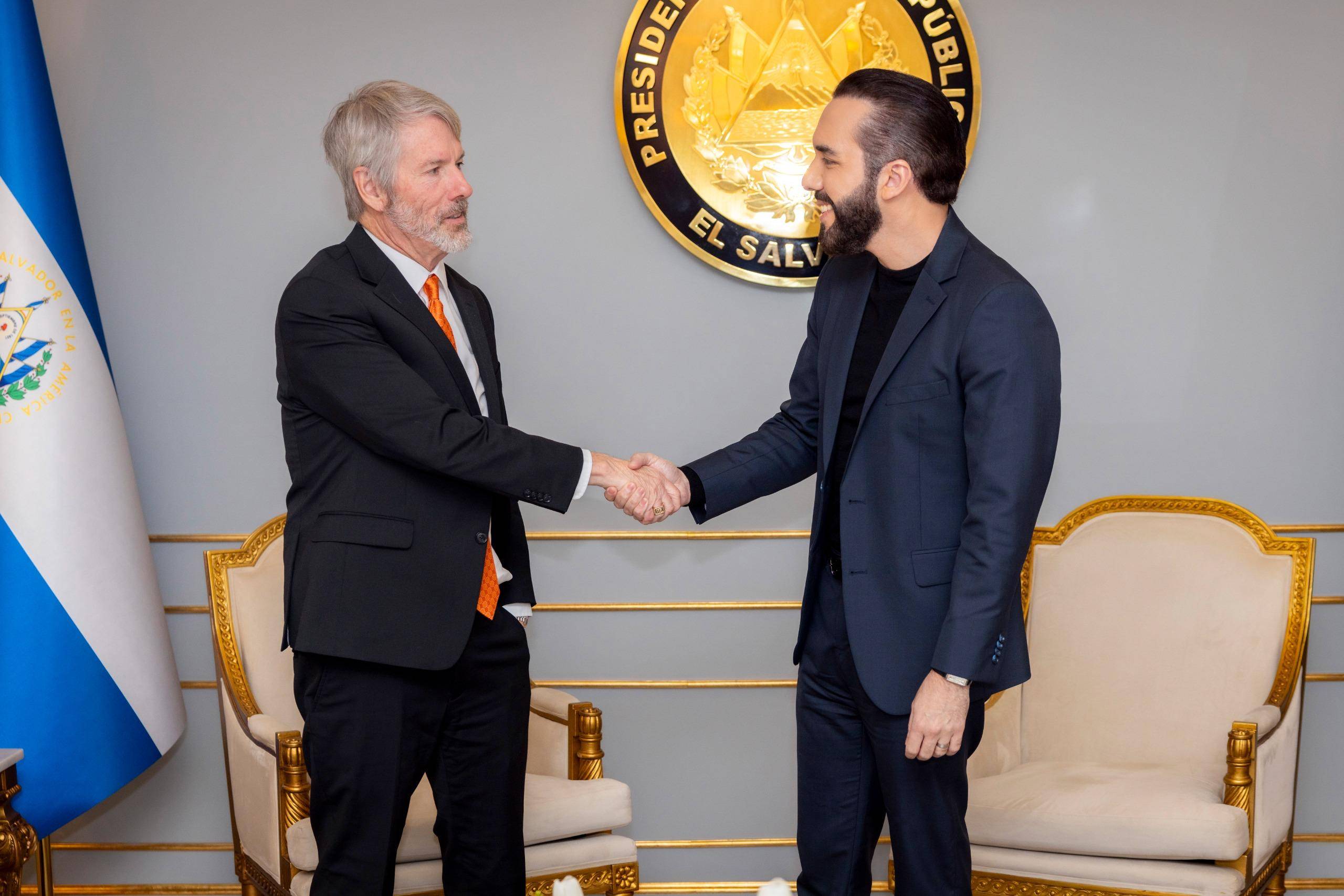 萨尔瓦多总统会见Strategy 创始人Michael Saylor，就比特币相关议题进行讨论- TechFlame