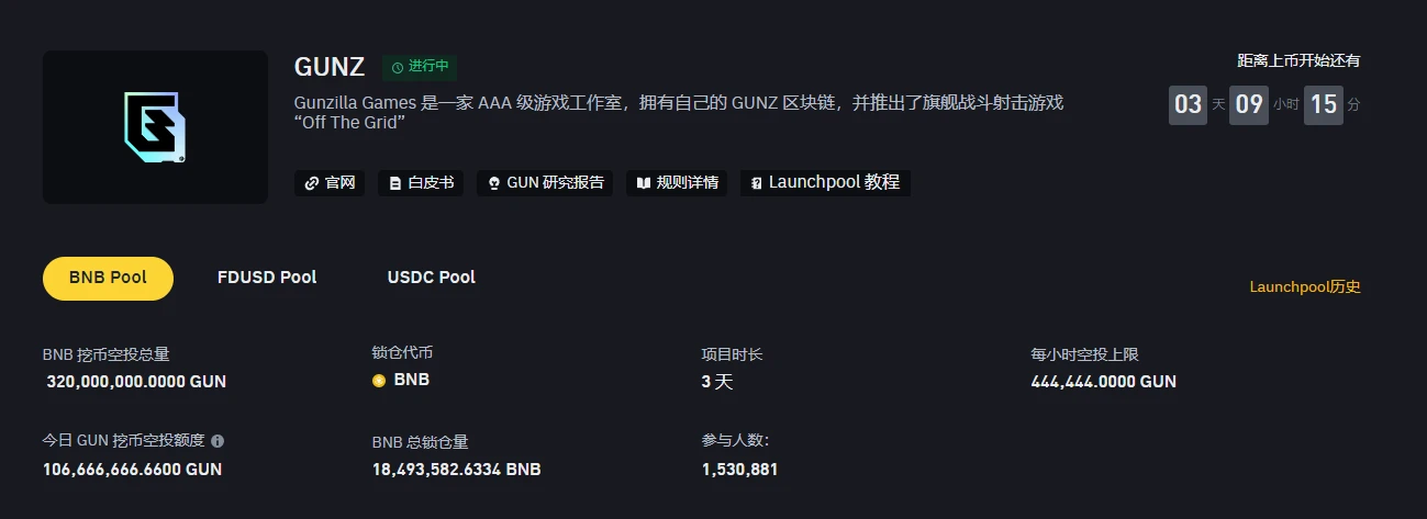 解读币安最新Launchpool项目：重体验、轻加密的GUNZ能否打响游戏公链“新一枪”？
