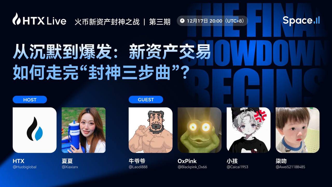 火币 HTX “新资产封神之战”第三期即将开播：拆解新资产交易节奏