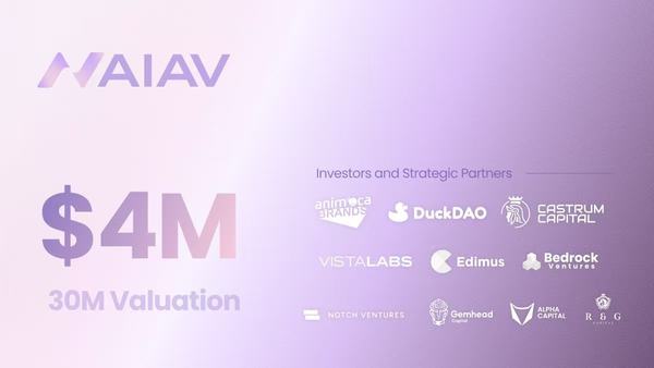 AIAV 宣布完成 400 万美金融资，并将上线 Binance Alpha、Bitget 等平台