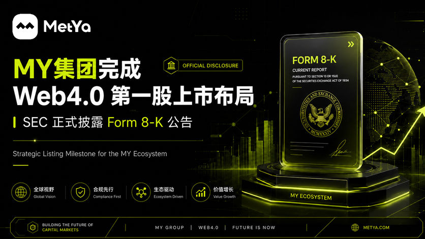MY 集团完成 Web4.0 第一股上市布局，SEC 正式披露 Form 8-K 公告