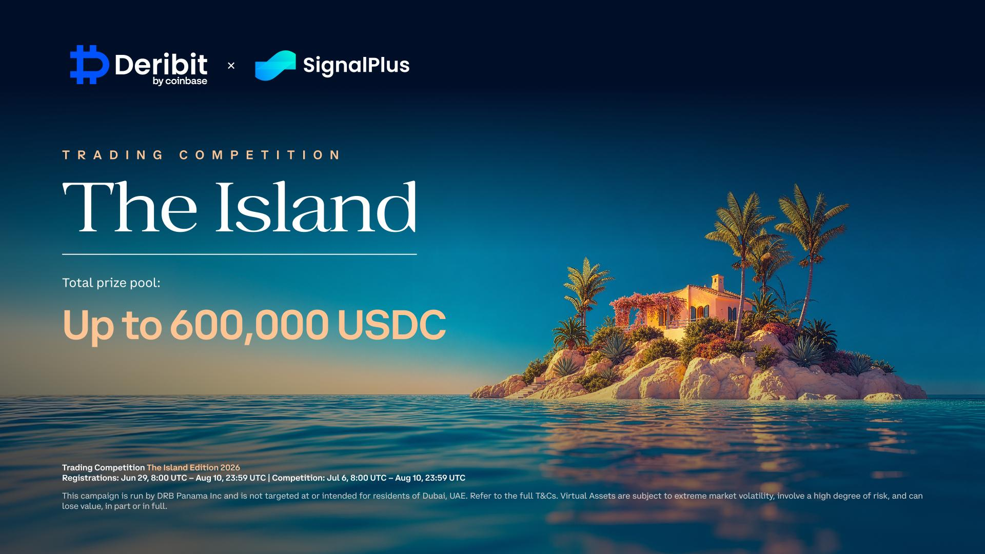 Deribit and SignalPlus Launch The Island Trading Competition with Prizes Up to 600,000 USDC