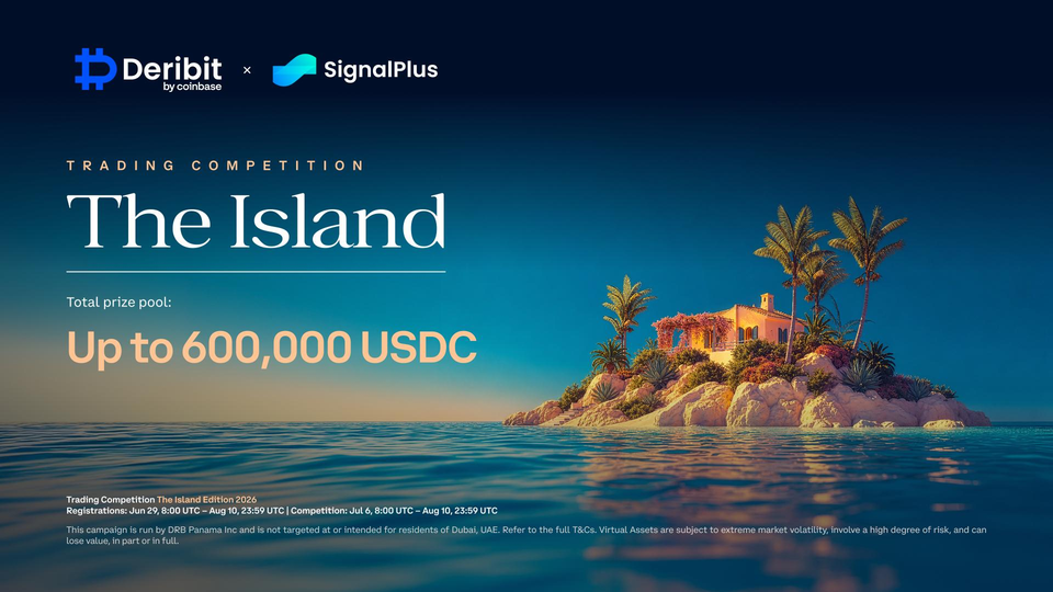 Deribit と SignalPlus が The Island 取引コンテストを開催、賞金最大 600,000 USDC