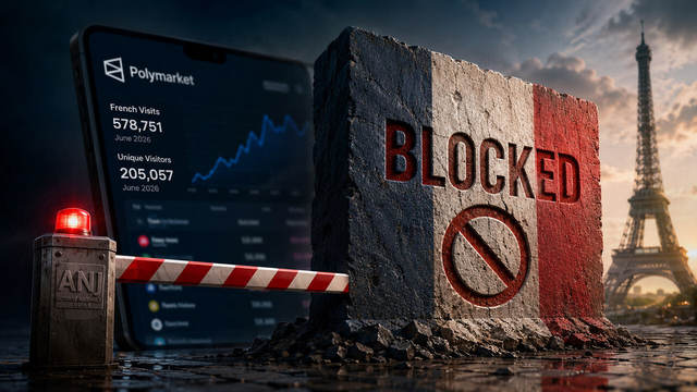 La France bloque l'ensemble du site Polymarket, la précédente mesure « interdiction de trading uniquement » ayant été contournée par 578 000 utilisateurs français.